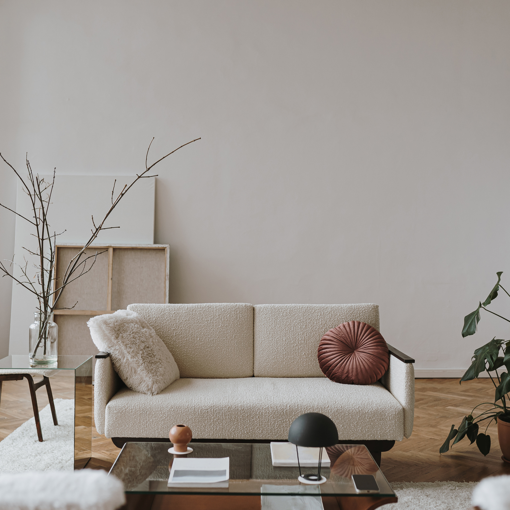 Neutral Cozy Living Room Interior Aesthetic
